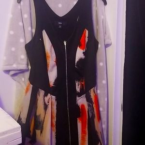 Black and Orange Short Dress